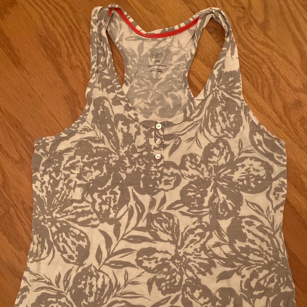 Grey and cream floral tank top
